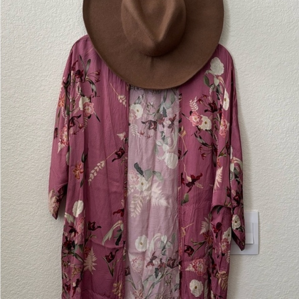 Pink Rose Floral Kimono